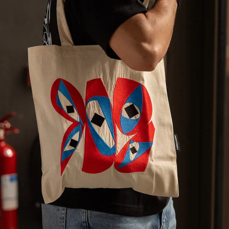 Inside Outside Tote Bag | Wissam Shawkat - Embroidered Graphic