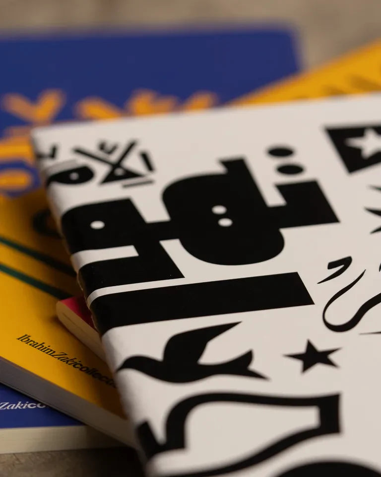 The Notebooks by Ibrahim Zaki — calligraphy art journal set with bold contemporary Arabic lettering covers